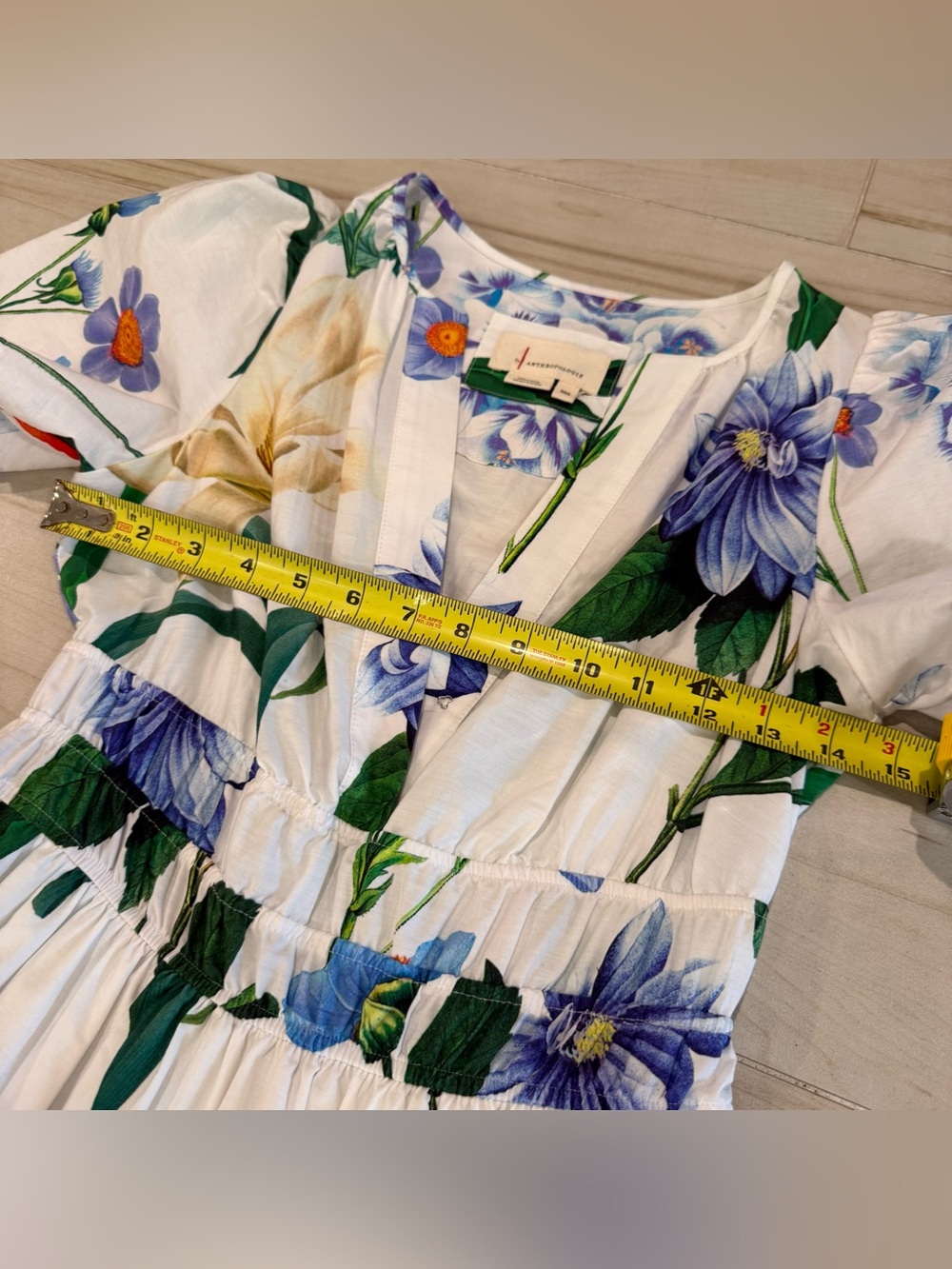 Anthropologie Somerset Floral Maxi Dress Cotton NWOT Size XXS - Picture 10 of 12